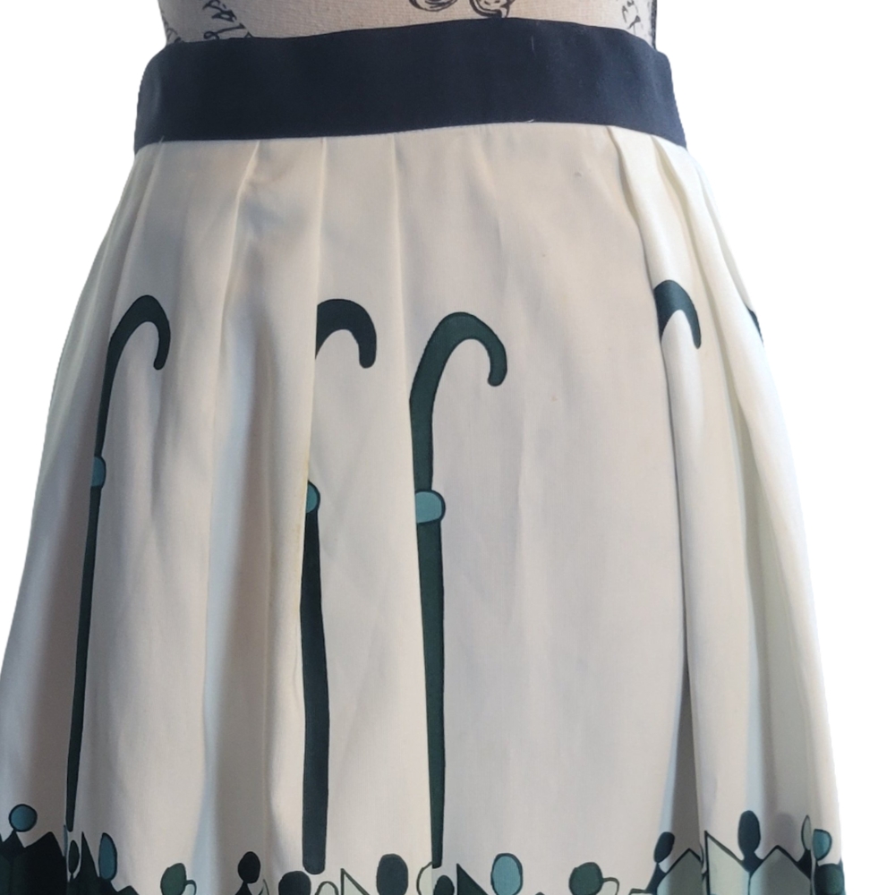 eva mendes for New York & Company Women's Umbrella Print Skirt - Blue and Cream - Picture 6 of 13